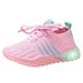 KaLI_store Baby Sneakers Toddler Glitter Tennis Shoes Slip On Girls Casual Running Shoes Woven Breathable with Soft Soled Sports Hook-Loop Outdoor Shoes Pink