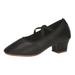 SEMIMAY Foreign Trade 2023 New Soft Sole Solid Leather CrossStrap Dance Shoes Latin Dance Shoes Black