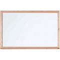 Aarco Products Magnetic Dry Erase Board 24 Hx36 W Porcelain White Marker Board with Red Oak Frame