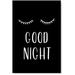 Awkward Styles Good Night Poster Wall Art Closed Eyes Poster for Kids Room Black Poster Inspirational Wall Art Kids Bedroom Decor Ideas Good Night Printed Wall Art Kids Bedroom Printed Art