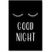 Awkward Styles Good Night Poster Wall Art Closed Eyes Poster for Kids Room Black Poster Inspirational Wall Art Kids Bedroom Decor Ideas Good Night Printed Wall Art Kids Bedroom Printed Art