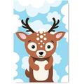 Awkward Styles Little Deer in Clouds Baby Room Decals Deer Printed Poster Wall Art Animal Printed Poster UInframed Picture Baby Room Decorations Clouds Inspirational Wall Art Deer Wallpaper