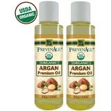 Argan Oil 4 oz (118 ml) Pack of 2 - 100% Pure Argan Oil for Skincare and Haircare - Cold Pressed - USDA Organic - Carrier Oil by Prevenage