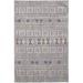 HomeRoots 513742 4 x 6 ft. Orange Gray & White Geometric Power Loom Distressed Stain Resistant Rectangle Area Rug