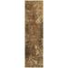 HomeRoots 510007 2 x 8 ft. Gold & Brown Oriental Power Loom Stain Resistant Runner Area Rug