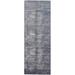 HomeRoots 513900 8 ft. Blue Gray & Ivory Striped Power Loom Distressed Runner Area Rug