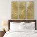 Madison Park Signature Sunburst Hand Painted Triptych 3-piece Dimensional Resin Wall Art Set in Gold 15 W x 45 H x 1.25 D