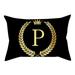 Noarlalf Body Pillow Case Pillow Cover Black and Gold Letter Pillowcase Sofa Cushion Cover Home Decor King Pillow Case 25*16*1