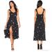 Free People Dresses | Free People Daisy Chain Midi Dress In Black Combo Size Large | Color: Black/White | Size: Large