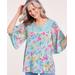 Blair Women's Elbow-Sleeve Gauze Tunic - Blue - S - Misses