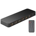 goobay 58479 HDMI Matrix Schalter 4 auf 2 / Matrix Switch Splitter 4k @ 60Hz / Mit Fernbedienung für Blu ray Player, Xbox, PS5 und TV / 4 IN 2 Out Umschalter, ‎Schwarz