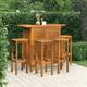 Ensemble Table de bar + 4 Chaises de bar de jardin - Table Haute avec 4 Tabourets Bois d'acacia