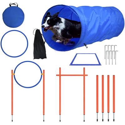 Agility Ausrüstungs Set für Hunde, Training Hindernisse mit Hundetunnel Konische Fässer inkl. Image