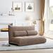 Modern Lazy Sofa Bed 43" Adjustable Folding Futon Loveseat Couch with 2 Pillows for Living Room