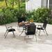 Costway 2pcs Patio Folding Portable Dining Chairs Metal Frame Armrests - See Details