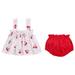 Fsqjgq Girls Two Piece Outfits Toddler Baby Girl Clothes Summer Toddler Girls Sleeveless Prints Tops Shorts Two Piece Outfits Set for Kids Clothes Size 80 Red