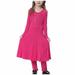 VerPetridure Toddler Girl Dresses Clearance Long Sleeve Casual Dresses for Girls Muslim Long Dress Medium Big Girls Long Sleeve V Neck Colorblock Dress