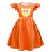 SUEE Girls Superhero Kitten Dress Cat Face Princess Ruffle Sleeve Dress for 2-8Y