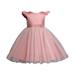 gvdentm Toddler Girls Dress Cotton Linen Ruffle Backless Sleeveless Kids Casual Party Dresses Easter Dresses For Toddler Girls Pink 2-3 Years