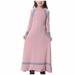 VerPetridure Toddler Girl Dresses Clearance Long Sleeve Casual Dresses for Girls Muslim Long Dress Medium Big Girls Long Sleeve V Neck Colorblock Dress