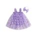 Toddler Baby Girl Tulle Dress Sleeveless Mesh Tutu Dress Summer 3D Butterfly Tulle Layered Princess Birthday Cake Dress