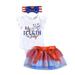 Rovga Outfits For Girls Independence Day Fly Sleevel Prints Romper Tops And Skirts Headbands 3Pcs Set Outfits For 12-18 Months