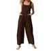 JURANNMO Plus Size Jumpsuits for Women Plus Size Button Rompers for Women Wide Leg Jumpsuit Loose Solid Color Overalls for Women