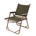 Outdoor Folding Chairs Fabric and Wood Outdoor Camping Chairs for Lawn Patio Lounge Green