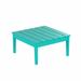 WestinTrends Ashore Outdoor Coffee Table 32 Inch All Weather Poly Lumber Adirondack Patio Coffee Table Square Low Table Turquoise