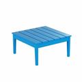 WestinTrends Ashore Outdoor Coffee Table 32 Inch All Weather Poly Lumber Adirondack Patio Coffee Table Square Low Table Pacific Blue