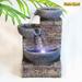 Tabletop Water Fountain Indoor 3-Tier Flowing Bowls Soothing Waterfall Fountain Desktop Decoration with LED Light for Office and Home Relaxation