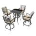 Patio Festival Fabric 5-Piece Outdoor Bistro Set in Beige & Black