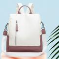 1pcs Ladies Laptop Backpacks Versatile Color Matching Leather Shoulder Bag Casual Light Large Capacity Zipper Student Backpack