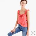 J. Crew Tops | J. Crew Bow Top With Embroidered Trim | Color: Orange/Pink | Size: S