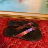 J. Crew Shoes | 6/20$ Sale-J Crew All Leather Flip Flops Sandals Square Toe Women’s 7 | Color: Red | Size: 7