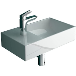 Alpenberger Waschbecken | Kleines Hängewaschbecken Gäste-WC | Waschplatz Lösung Keramik Eckig | Mini Handwaschbecken für Badezimmer Modernes Design