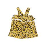 Mudpie Baby Sleeveless Top Yellow Animal Print Scoop Neck Tops - Size 9-12 Month - Print Wash