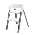 Stokke Steps Chair - Hazy Grey Legs & White Seat - 5-in-1 Seat System - Can Transform Into Newborn + Toddler High Chair - Use Throughout Childhood or Up to 187 lbs. - Tool Free, Stylish & Adjustable