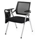 WIGSELBL Folding Mesh Chair Ergonomic Office Computer Chair Armrest Lumbar Support,Metal Frame Conference Chair,Comfortable Durable Student Chair with Desk Attached (Color : Nero)