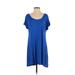 American Eagle Outfitters Casual Dress - A-Line Scoop Neck Short sleeves: Blue Print Dresses - Women's Size Small