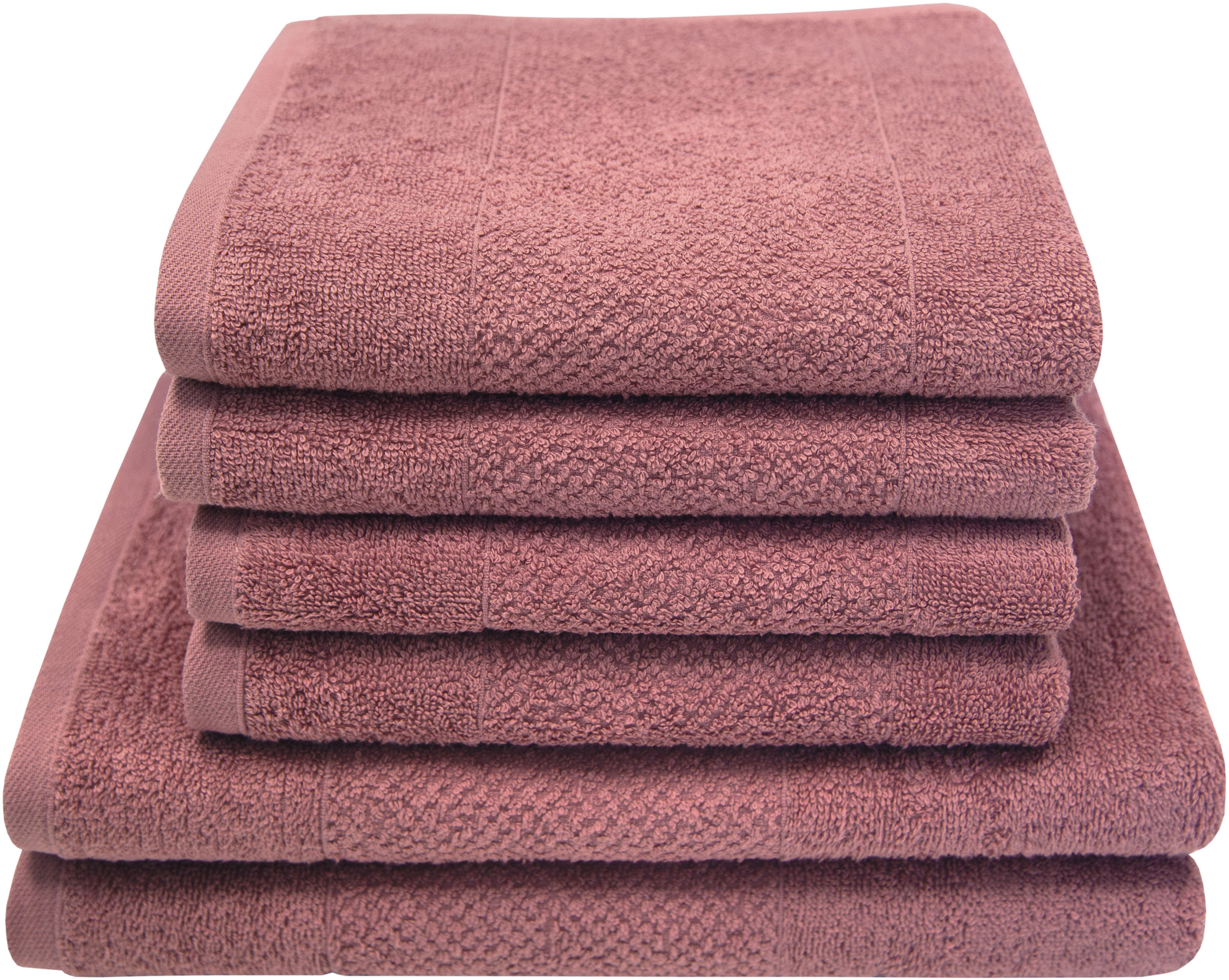 Handtuch Set DYCKHOFF "Popcorn Streifen", orange (koralle), 6 Stk., Walkfrottier, Walkfrottier, Obermaterial: 100% Baumwolle, Handtuch-Sets, 2 Badetücher (70x140 cm), 4 Handtücher (50x100 cm)