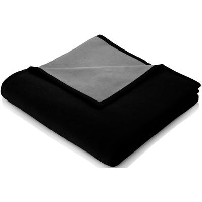 Wohndecke BIEDERLACK EXKLUSIV "Doubleface", schwarz (schwarz, schiefer), B:150cm L:200cm, Baumwolle, Polyacryl, Polyester, Wohndecken, Wohndecke "Doubleface" mit Velourband-Einfassung, 150x200cm Image