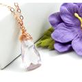 Rose Quartz Necklace, Genuine Quartz, Rose Gold Necklace, Rose Pendant Necklace, Pink Necklace