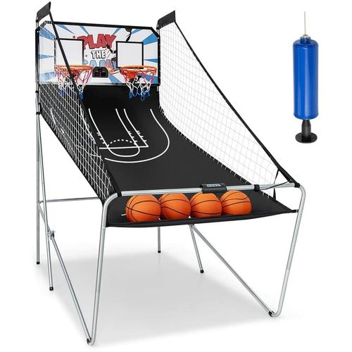 Basketball-Schießmaschine, Basketballständer inkl. 4 Basketbälle und Pumpe, Basketballkorb