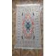 Handmade Fine Quality Kashmir/Silk rug, Bokara Oriental Rug, Beautiful Floral & Vine Details, 77x140cm