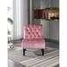 Accent Living Room Chair Leisure Chair with Rubber Wood Legs, Curved Armless Chairs Living Room Chairs for Small Spaces