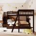 Twin Over Full L-Shaped Triple Bunk Bed With 3 Drawers, Ladder and Staircase