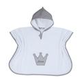 Personalisierter Bade-Poncho Krone Grau (Stickfarbe: Grau)