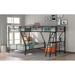 L-Shaped Twin Over Full Metal Bunk Bed with Twin Size Loft Bed Attached & Desk