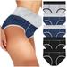 Panties for Women 5PC Women Solid Color Patchwork Briefs Panties Underwear Seamless Underwear for Women Period Underwear for Women Womens Underwear Underwear for Women Multicolor-6 XXXXL